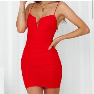 Hello Molly Popping Champagne Red Dress